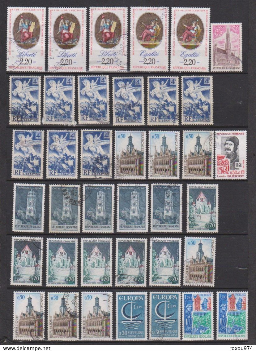 LOT 2550 PETITS  TIMBRES   OBLITERES +  628 GRANDS OBLITERES + 2ème LOT à VOIR A PARTIR des NEPTUNE  422 TIMBRES