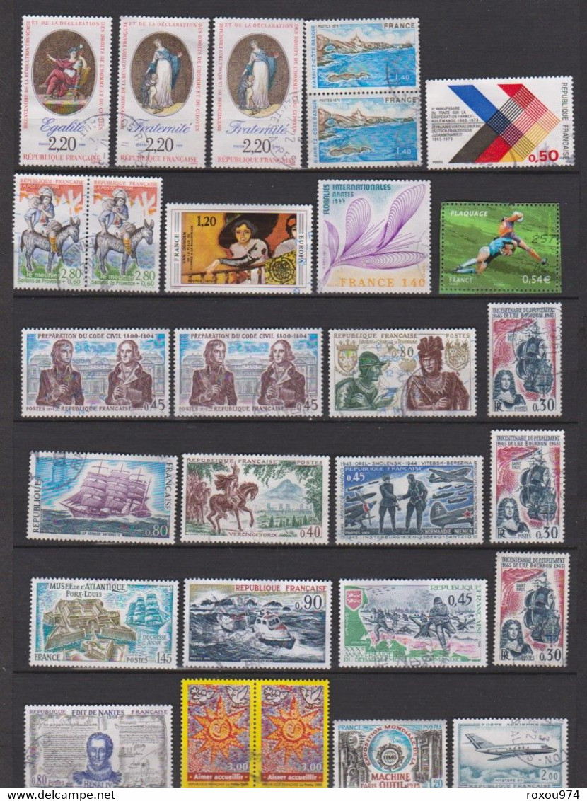 LOT 2550 PETITS  TIMBRES   OBLITERES +  628 GRANDS OBLITERES + 2ème LOT à VOIR A PARTIR des NEPTUNE  422 TIMBRES