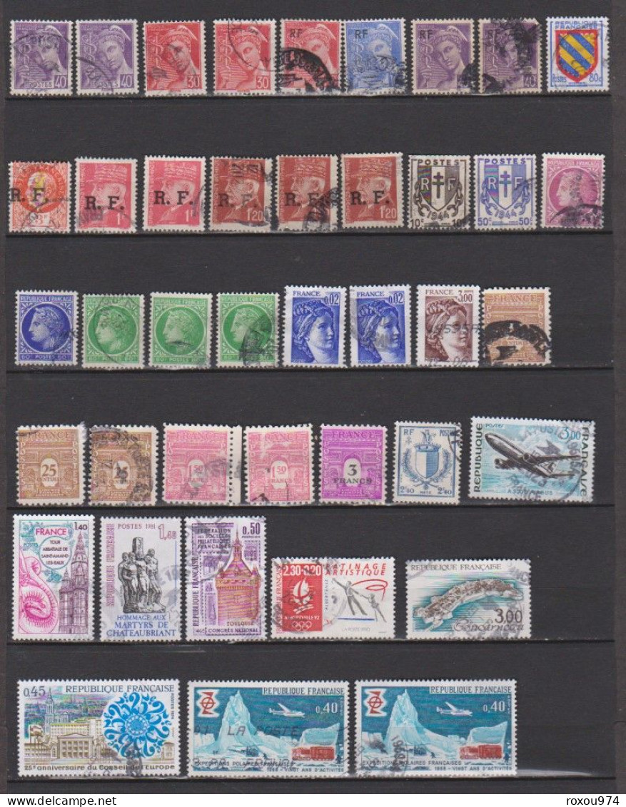 LOT 2550 PETITS  TIMBRES   OBLITERES +  628 GRANDS OBLITERES + 2ème LOT à VOIR A PARTIR des NEPTUNE  422 TIMBRES