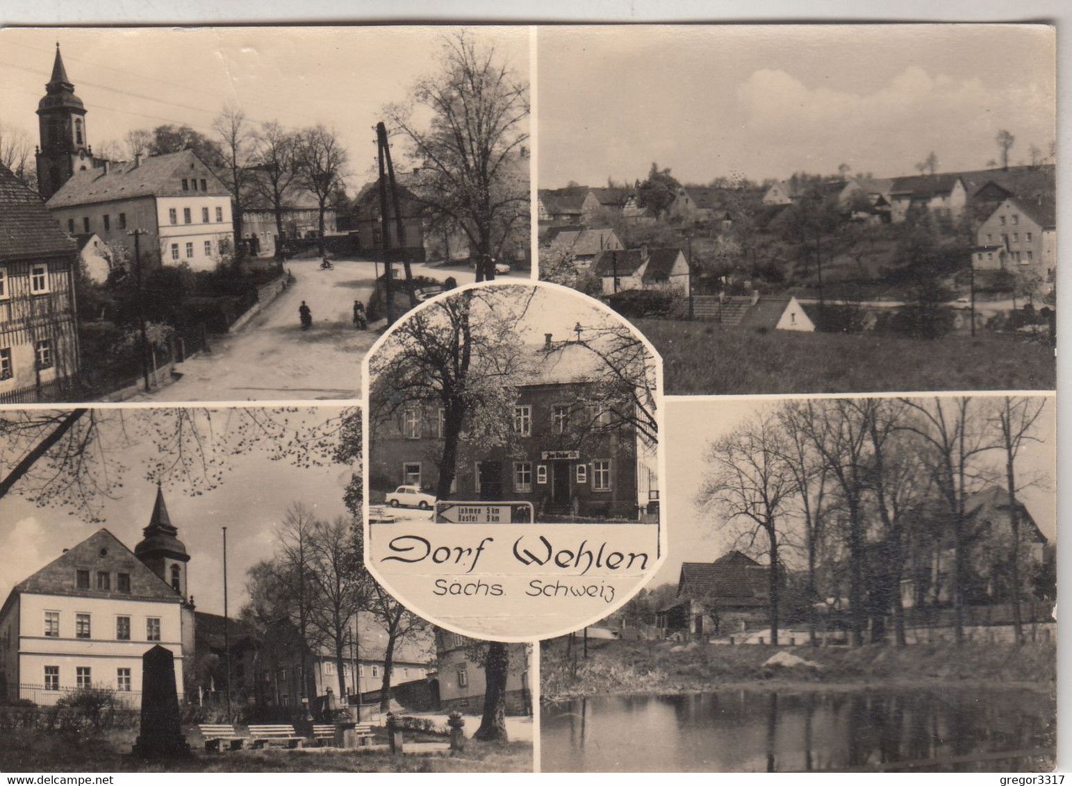 C3414) Dorf WEHLEN - Sächs. Schweiz - Tolle S/W Mehrbild AK - 1971 - Wehlen