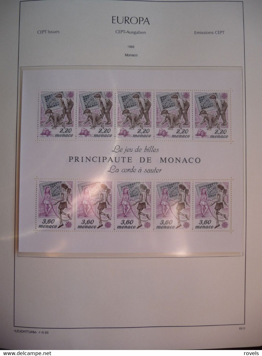 Europa -cept 1989 through 1991 MNH . all in a luxury leuchttrum album. see scan.