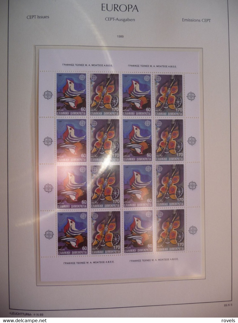 Europa -cept 1989 through 1991 MNH . all in a luxury leuchttrum album. see scan.