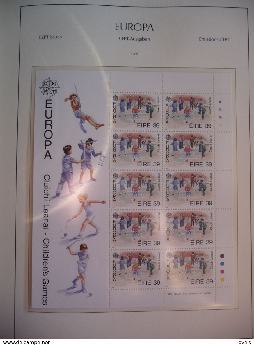 Europa -cept 1989 through 1991 MNH . all in a luxury leuchttrum album. see scan.