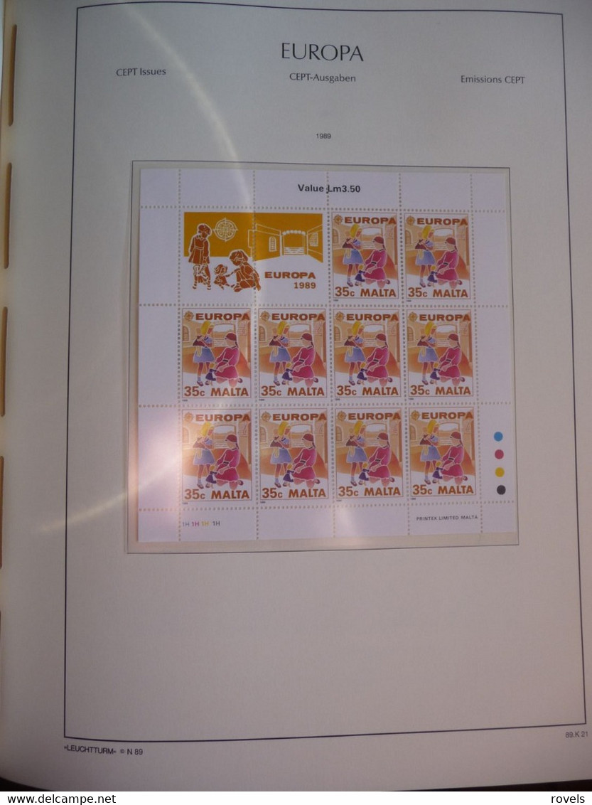 Europa -cept 1989 through 1991 MNH . all in a luxury leuchttrum album. see scan.