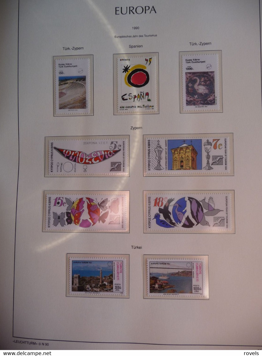 Europa -cept 1989 through 1991 MNH . all in a luxury leuchttrum album. see scan.