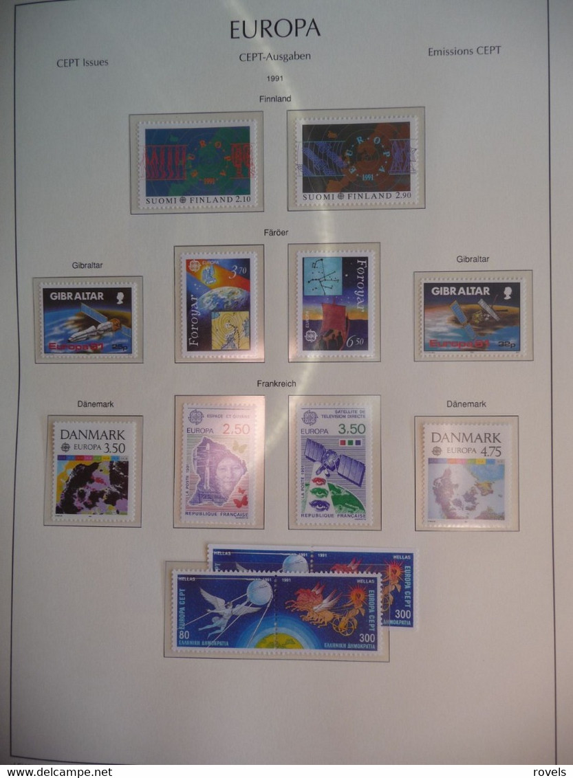 Europa -cept 1989 through 1991 MNH . all in a luxury leuchttrum album. see scan.