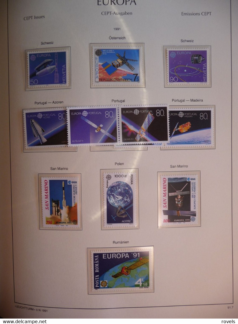 Europa -cept 1989 through 1991 MNH . all in a luxury leuchttrum album. see scan.