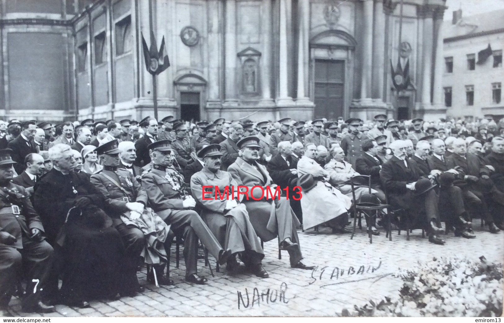 Namur TOP Place St Aubain Festivité Militaire Général Belge 7. Carte Photo Jean Lemaire - Namur