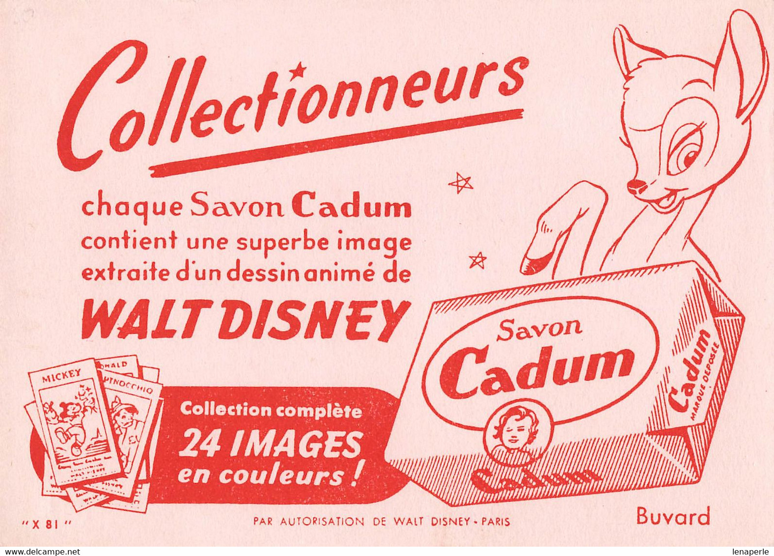 BUVARD SAVON CADUM WALT DISNEY - Perfumes & Belleza