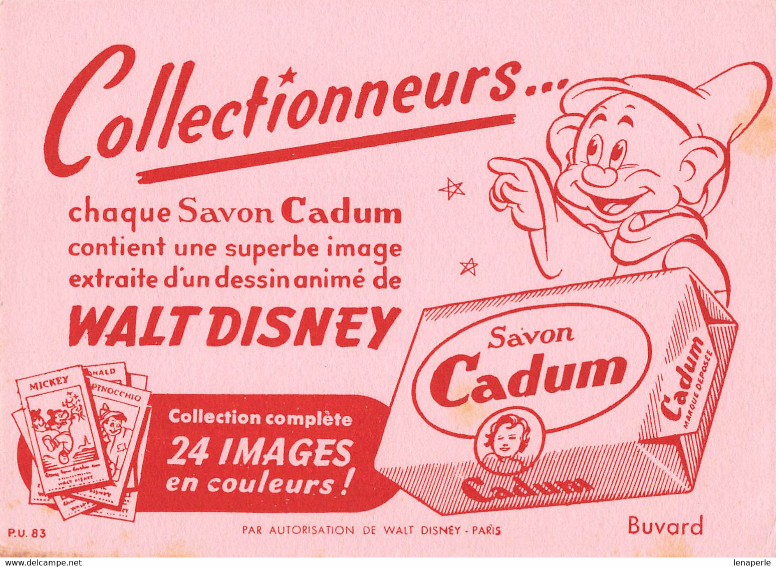 BUVARD SAVON CADUM WALT DISNEY - Parfums & Beauté