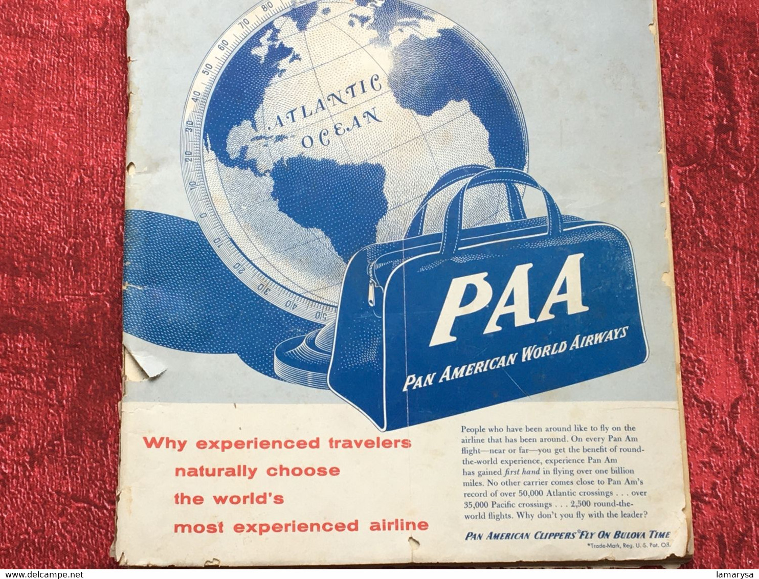 1956 Pan America World Airways-PAA-☛Dépliant Guide Horaires-Voyage-☛Vintage Flight Timetable Aviation Memorabilia-Cargo- - Horaires