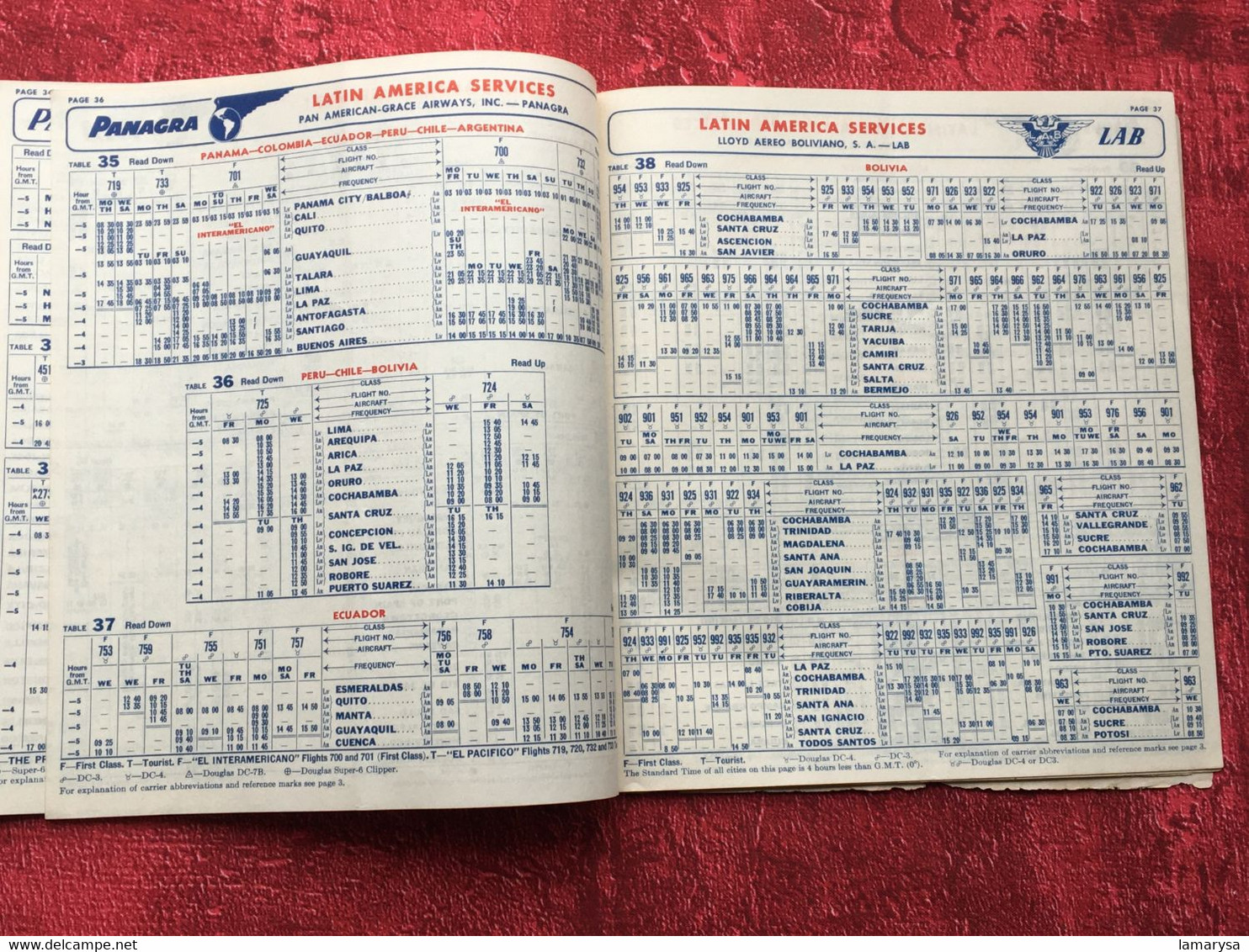 1956 Pan America World Airways-PAA-☛Dépliant guide Horaires-Voyage-☛Vintage Flight Timetable Aviation Memorabilia-Cargo-