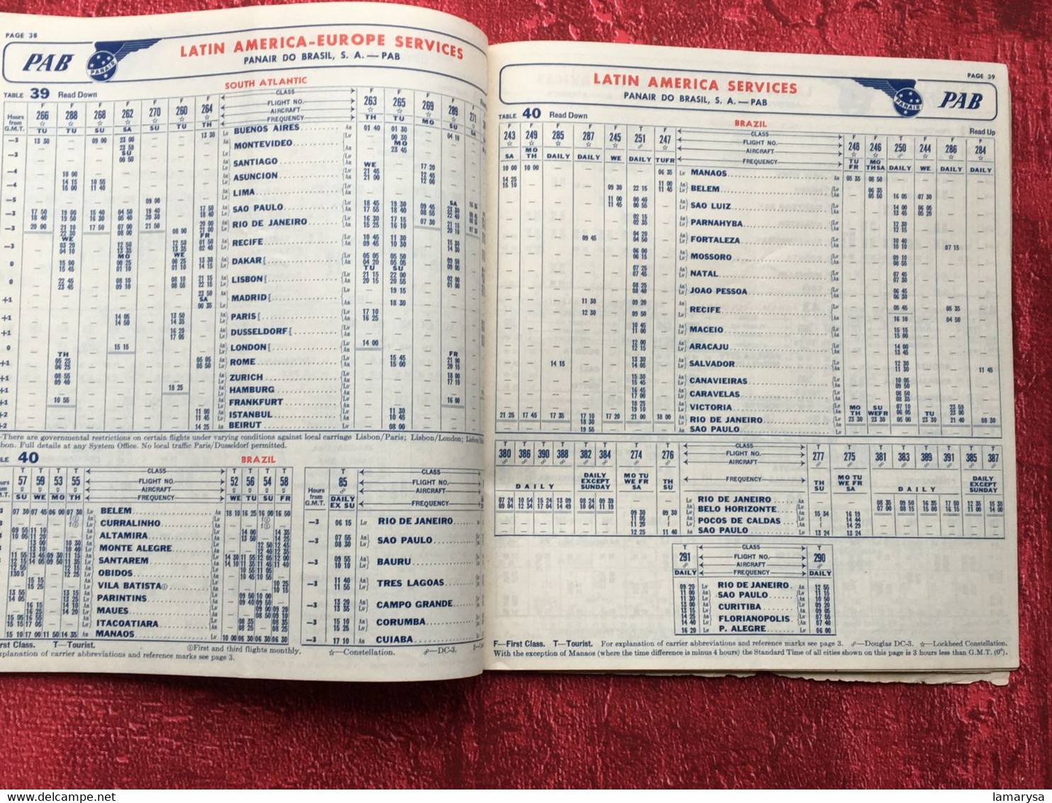 1956 Pan America World Airways-PAA-☛Dépliant guide Horaires-Voyage-☛Vintage Flight Timetable Aviation Memorabilia-Cargo-