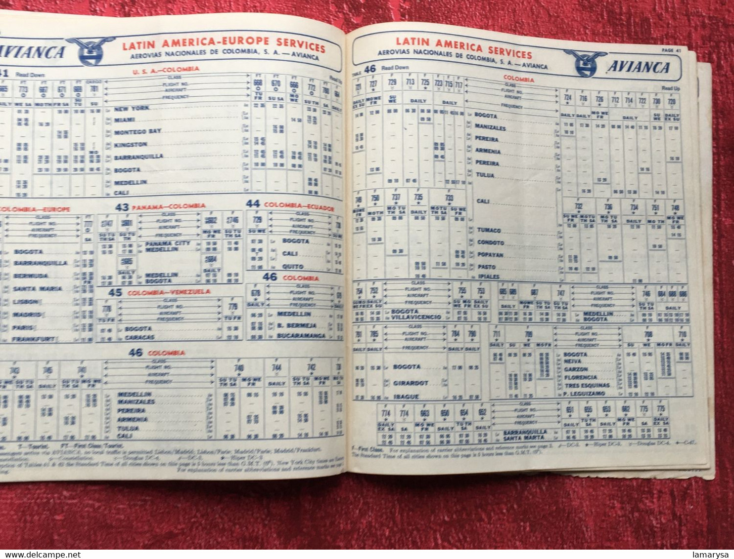 1956 Pan America World Airways-PAA-☛Dépliant guide Horaires-Voyage-☛Vintage Flight Timetable Aviation Memorabilia-Cargo-