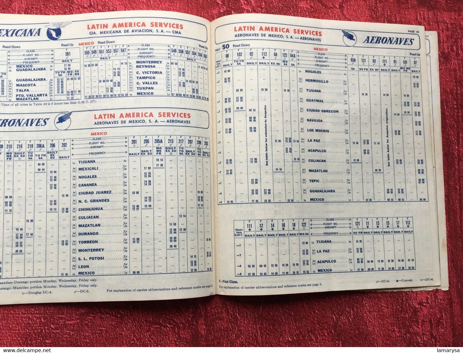 1956 Pan America World Airways-PAA-☛Dépliant guide Horaires-Voyage-☛Vintage Flight Timetable Aviation Memorabilia-Cargo-