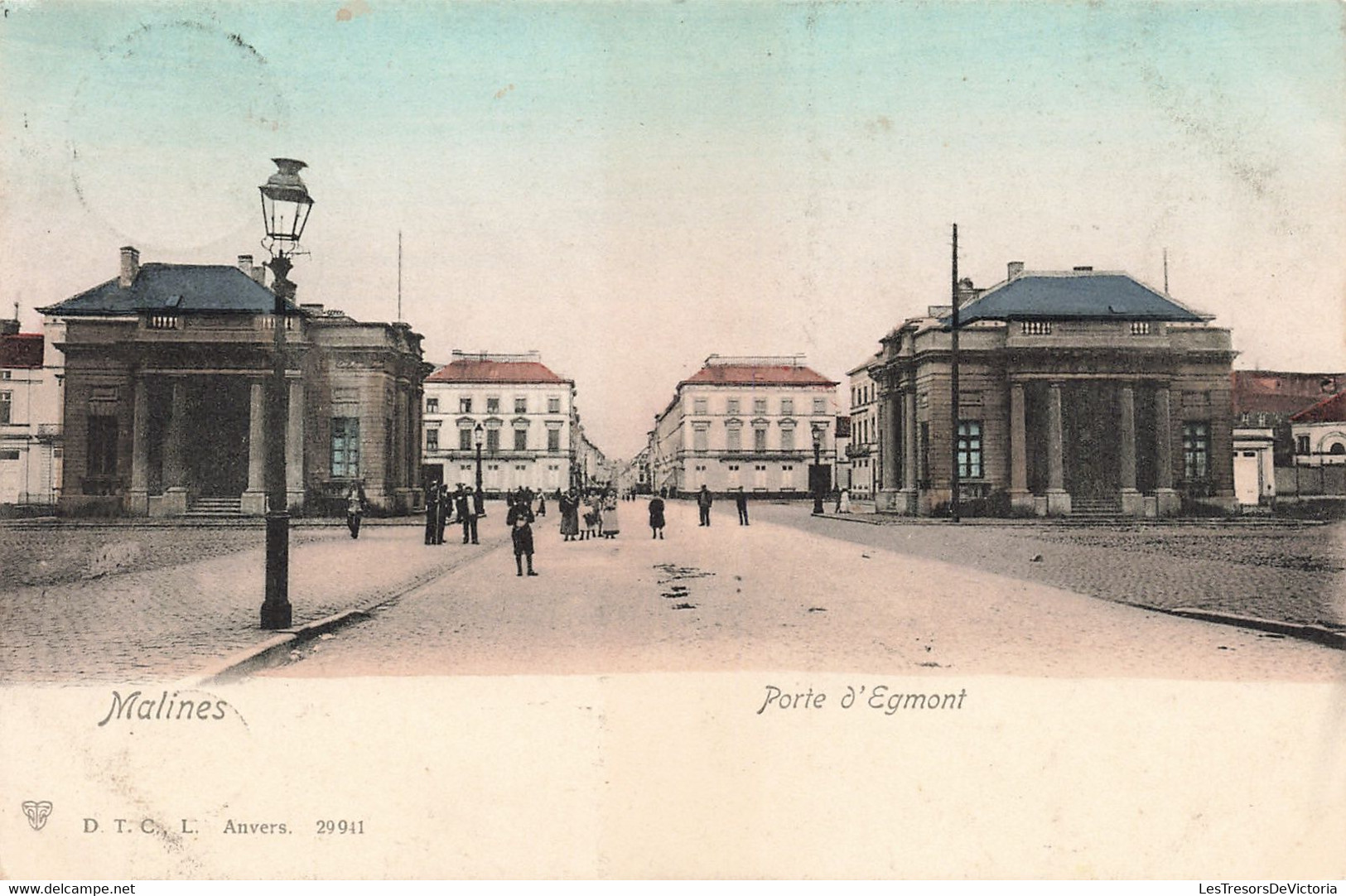 CPA - Belgique - Malines - Porte D'Egmont - Edit. D.T.C.L. - Oblitéré Malines Station 1907 - Colorisé Précurseur - Animé - Mechelen