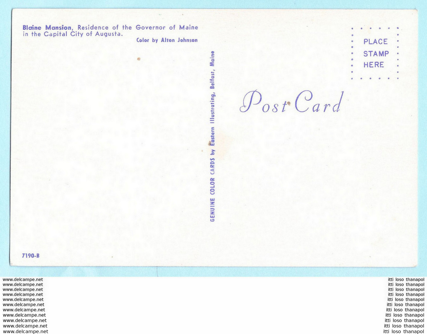 USA - Maine - Augusta - Blaine Mansion - Residence Of Governor --- AK Postcard Cover (KF)(2 Scan)(7752AK) - Altri & Non Classificati