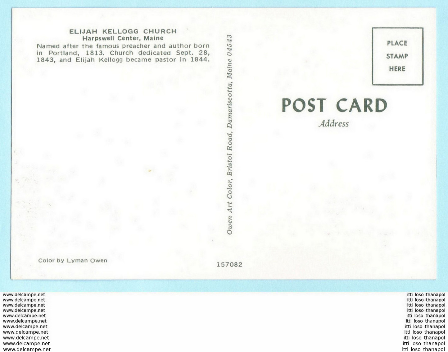 USA - Maine - Harpswell - Elijah Kellogg Church --- AK Postcard Cover (KF)(2 Scan)(7739AK) - Altri & Non Classificati