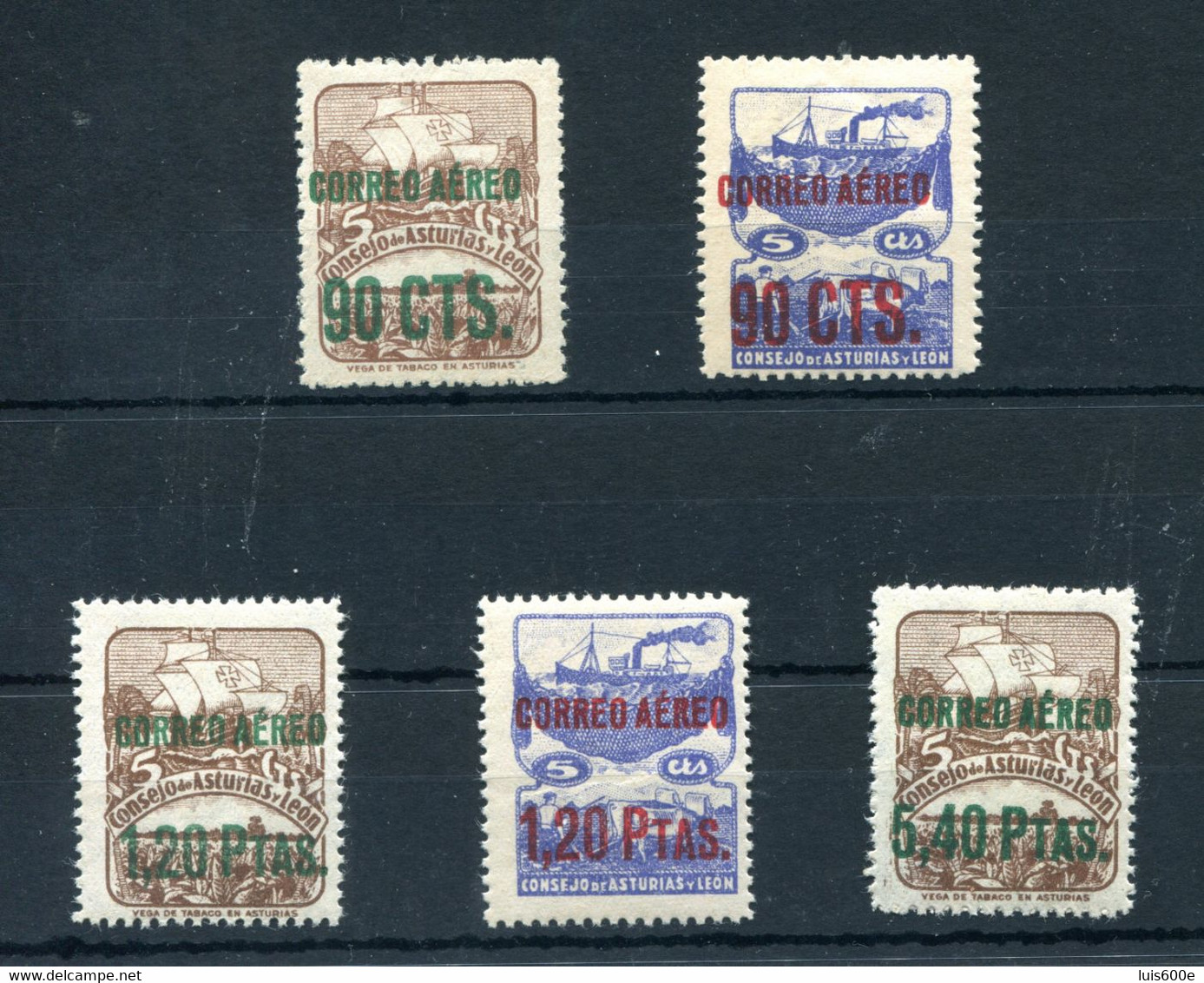 1937.ASTURIAS.EDIFIL NE12/NE16**.NUEVOS SIN FIJASELLOS(MNH).CATALOGO 145€ - Asturies & Leon