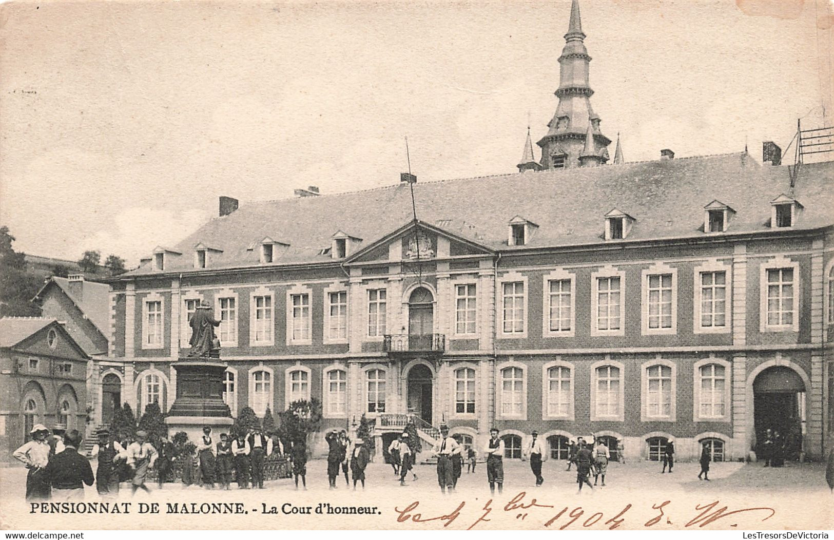 CPA - Belgique - Malonne - Pensionnat De Malonne - La Cour D'Honneur - Animé - Statue - Précurseur - Other & Unclassified