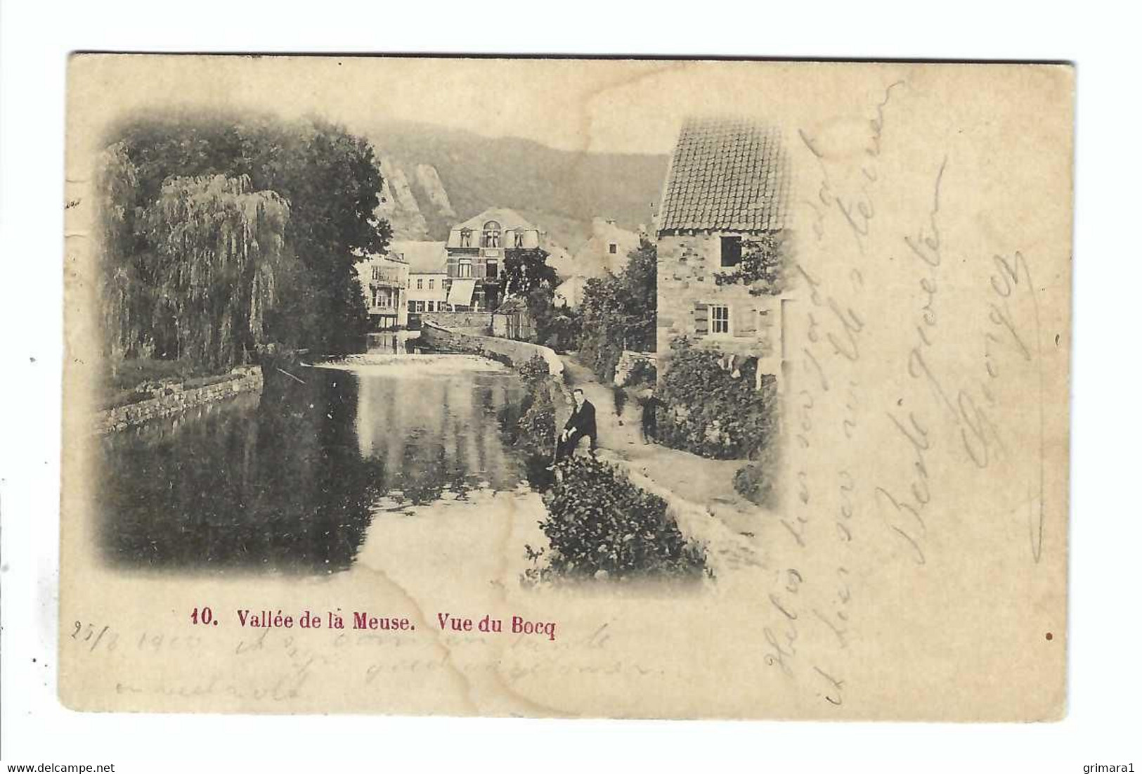 10. Vallée De La Meuse . Vue Du Bocq 1900 - Yvoir