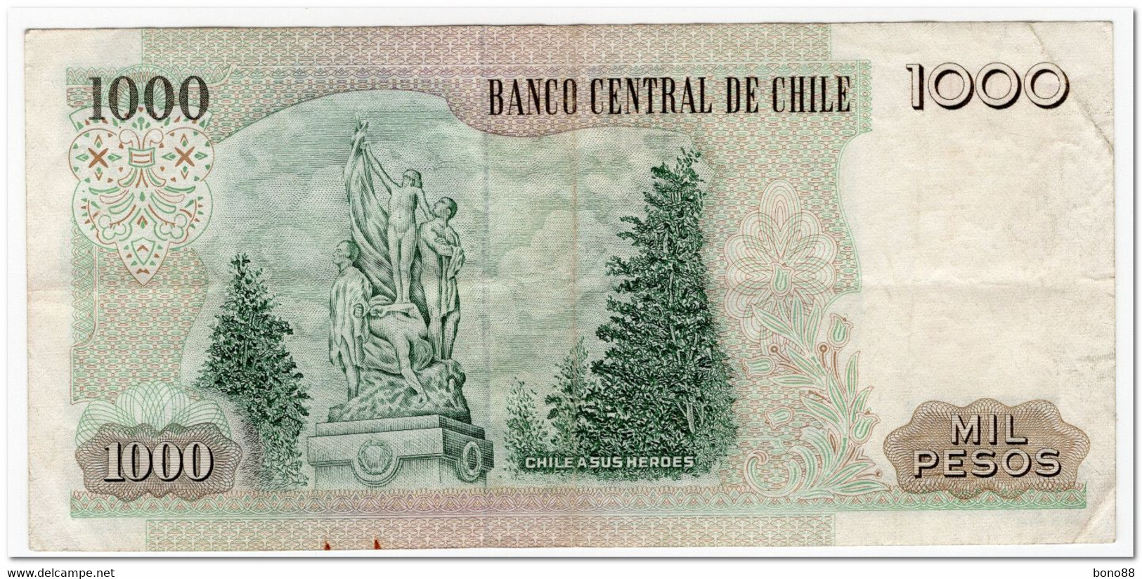 CHILE,1000 PESOS,1988,P.154c,VF - Chile