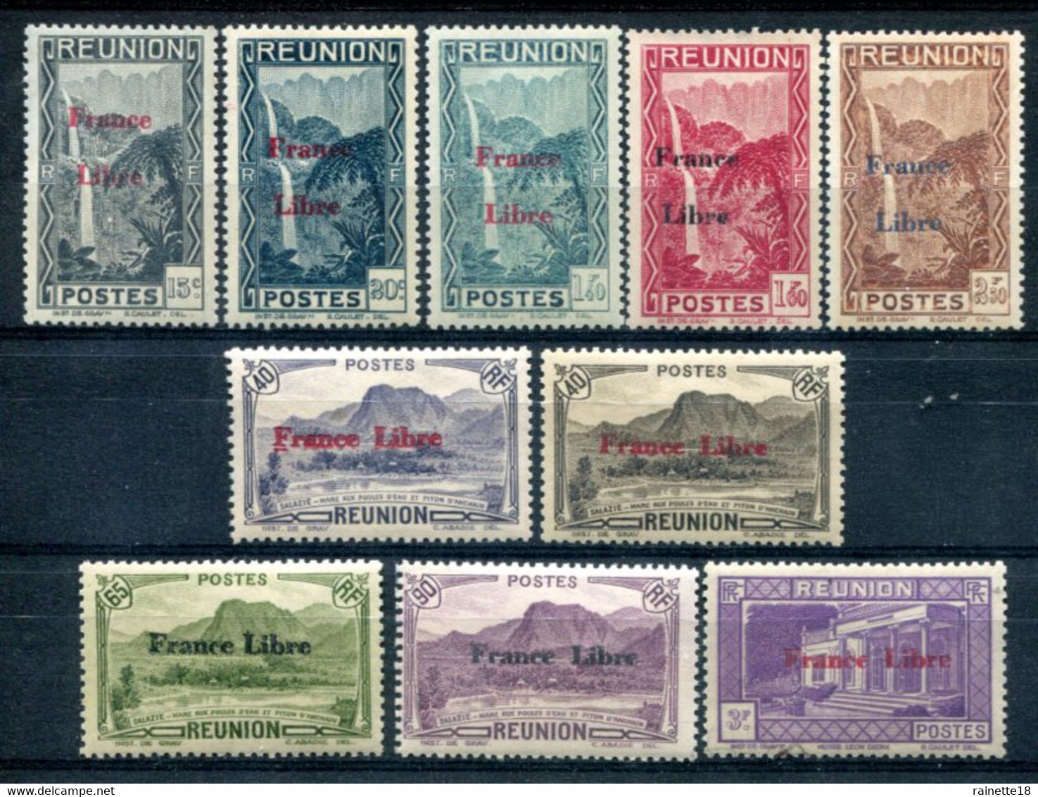 Réunion     France Libre  **   191/192-198-202-212-224/225-228/229- - Unused Stamps