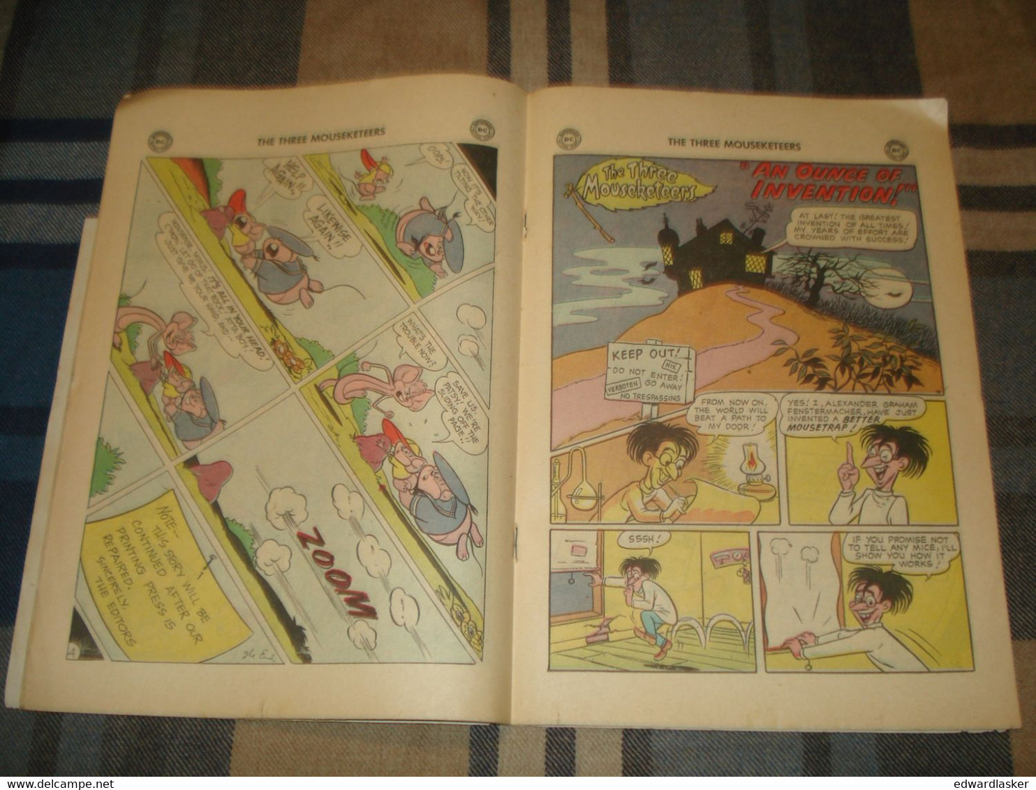 THE THREE MOUSEKETEERS N°15 (comics VO) - Avril 1958 - DC - état Médiocre - DC