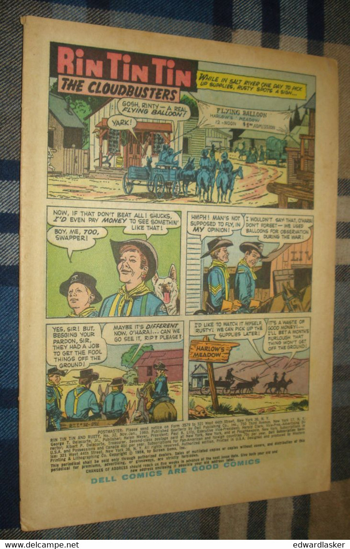 RIN TIN TIN N°32 (comics VO) - Novembre 1960 - Dell Comics - Mauvais état - Otros Editores