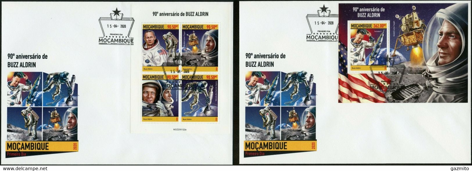 Mozambico 2020, Space, Landing Of The Moon, 2FDC - Afrique