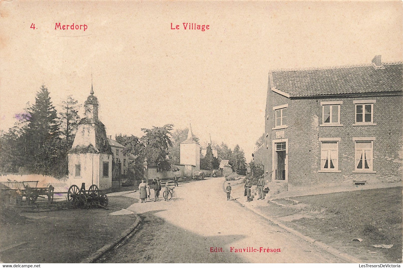 CPA - Belgique - Merdorp - Le Village - Edit. Fauville Fréson - Oblitéré Wasseiges 1914 - Dos Non Divisé - Animé - Hannuit