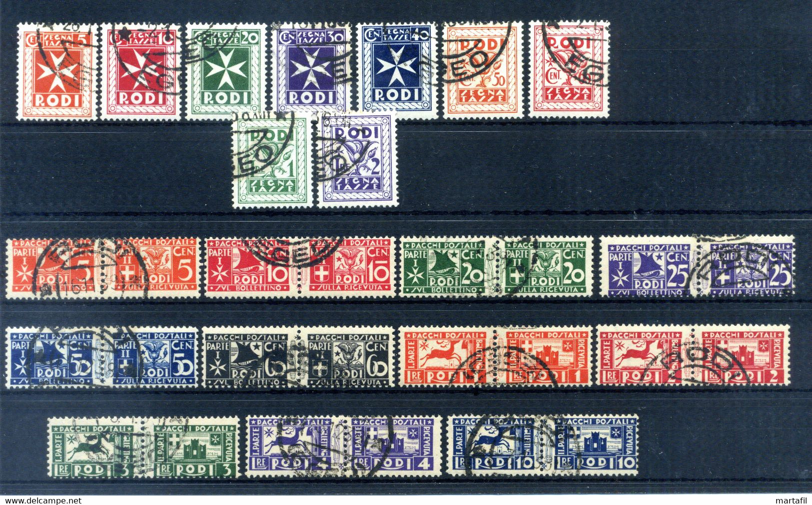 1934 EGEO Pacchi Postali + Segnatasse 1/11+1/9, USATI (con Gomma) - Egeo