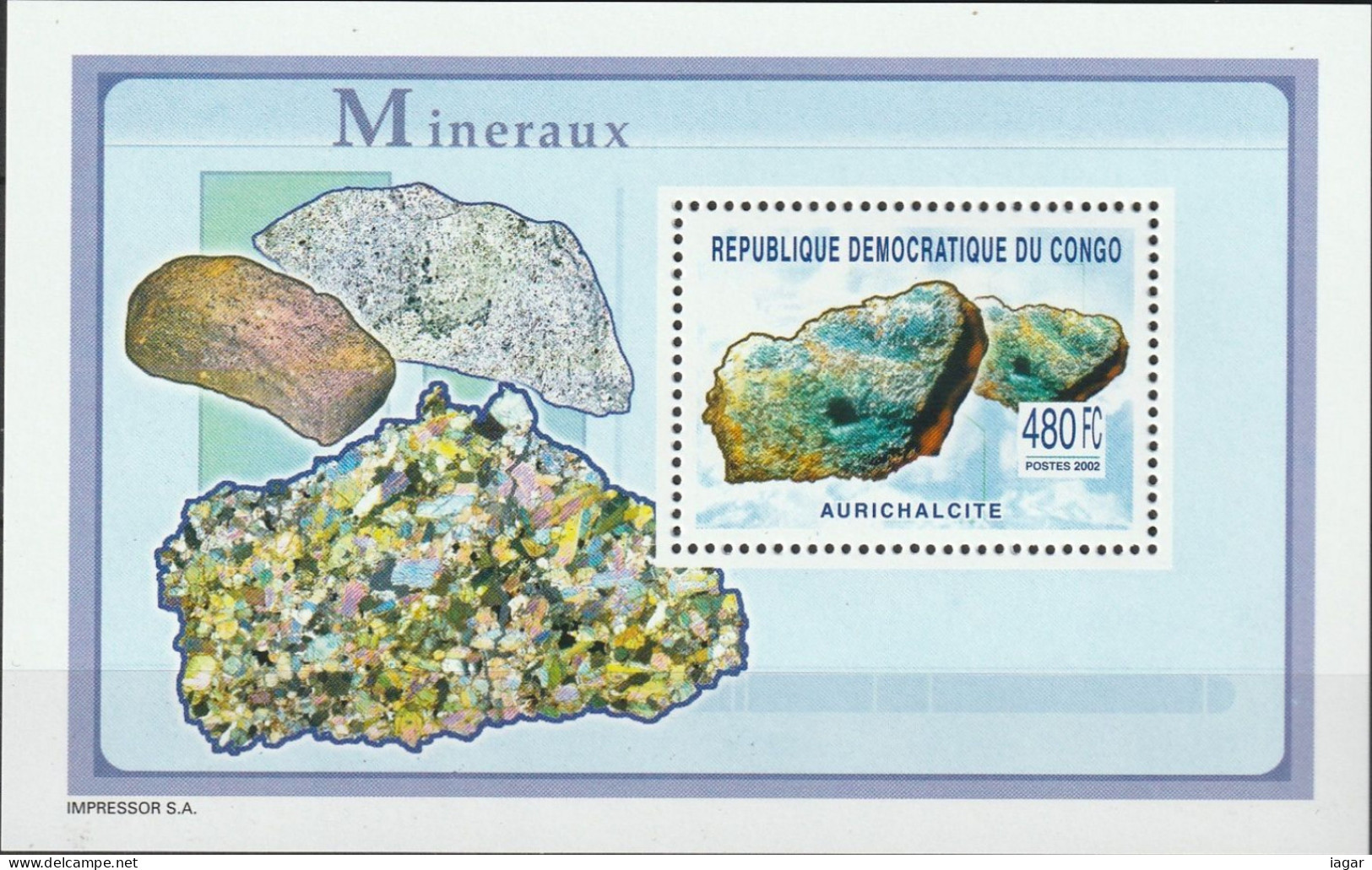 THEMATIC MINERAL:  BORNITE, DIAMANT, AURICHALCITE    - 3v+4MS   - CONGO - Minéraux