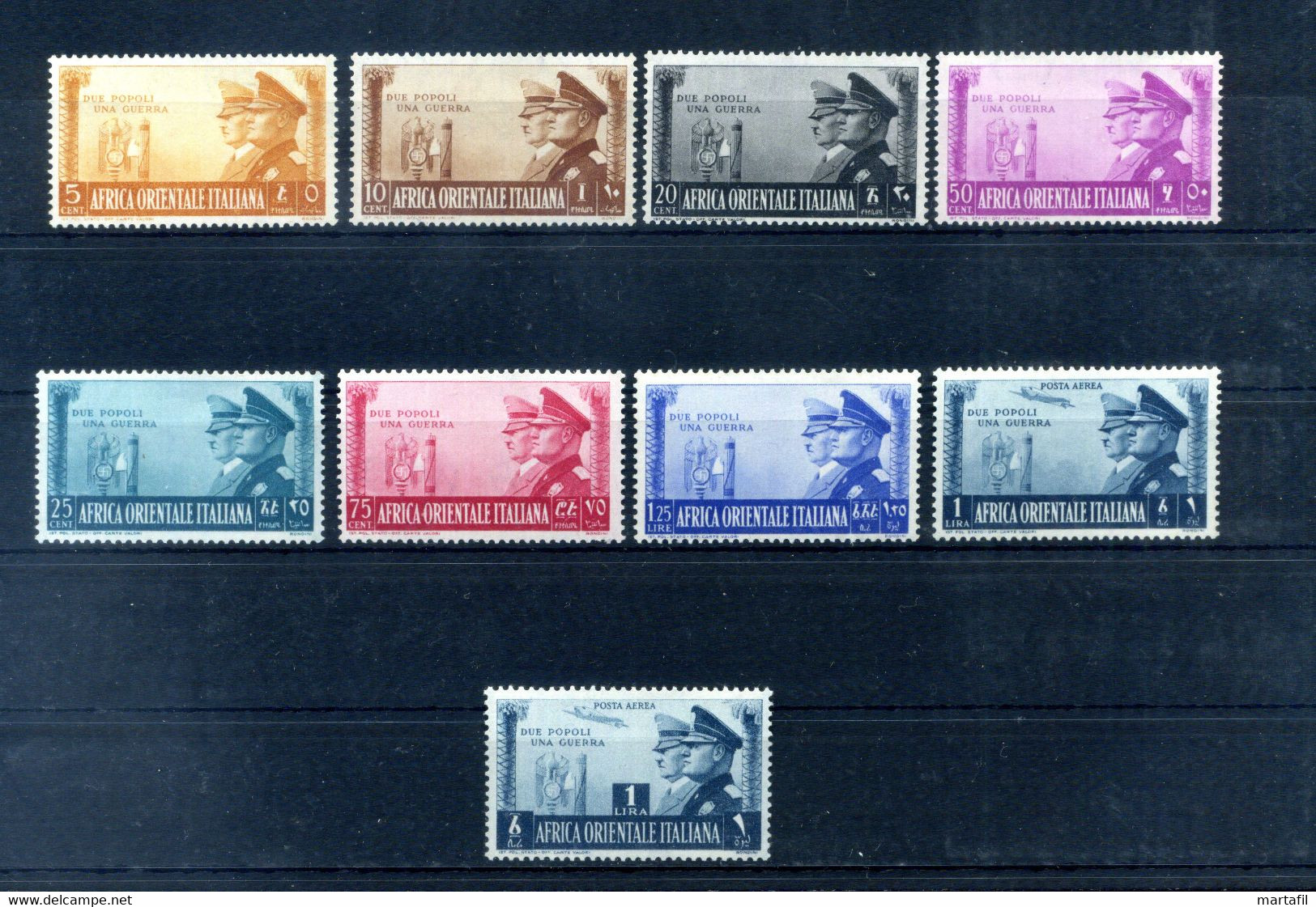 1941 AOI Africa Orientale Italiana S.7 MNH ** 34/40+A21+A20 Non Emesso, Fratellanza D'armi Italo-tedesca - Italian Eastern Africa