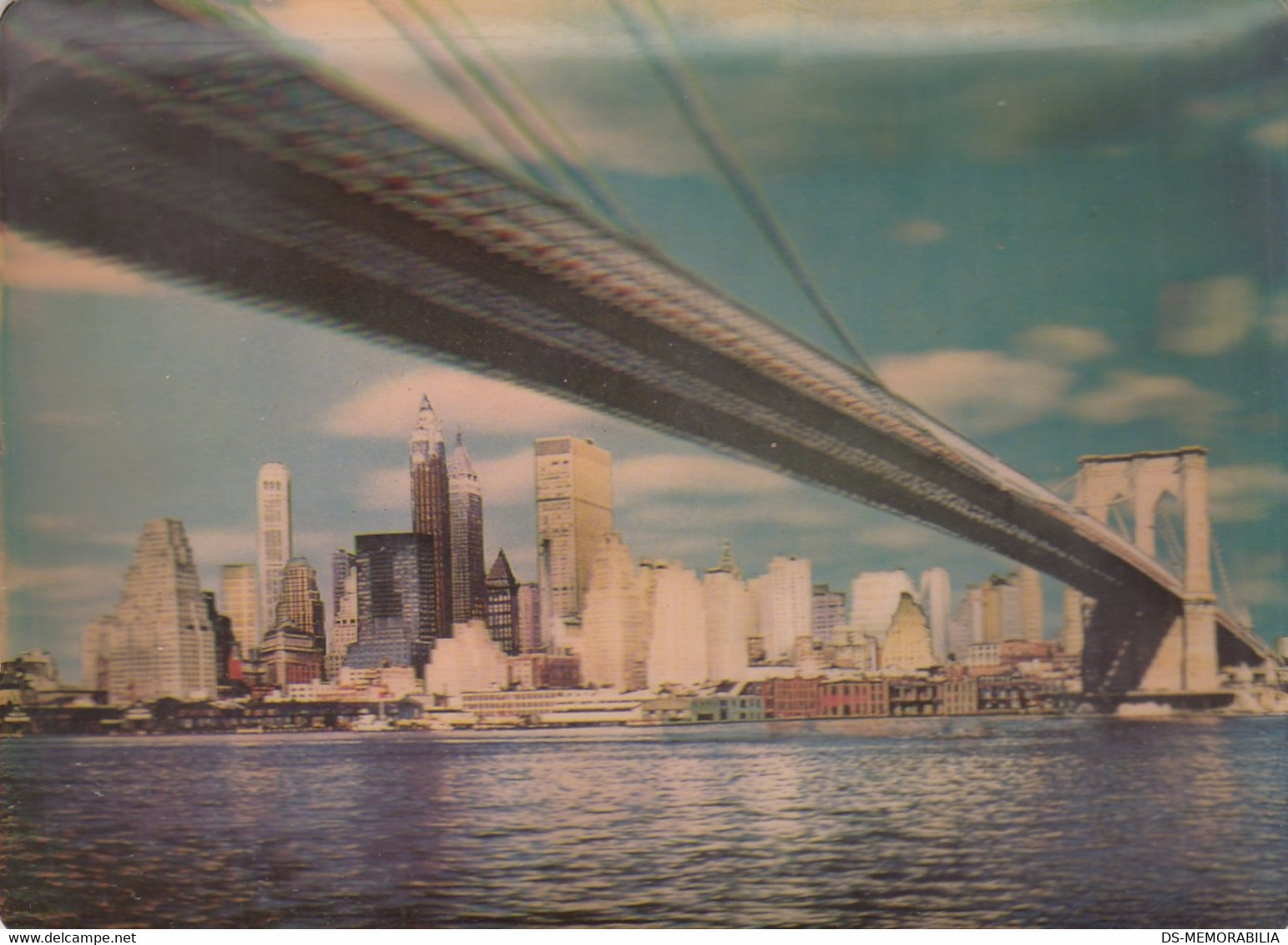 New York Brooklyn Bridge 3 D Postcard - Brooklyn