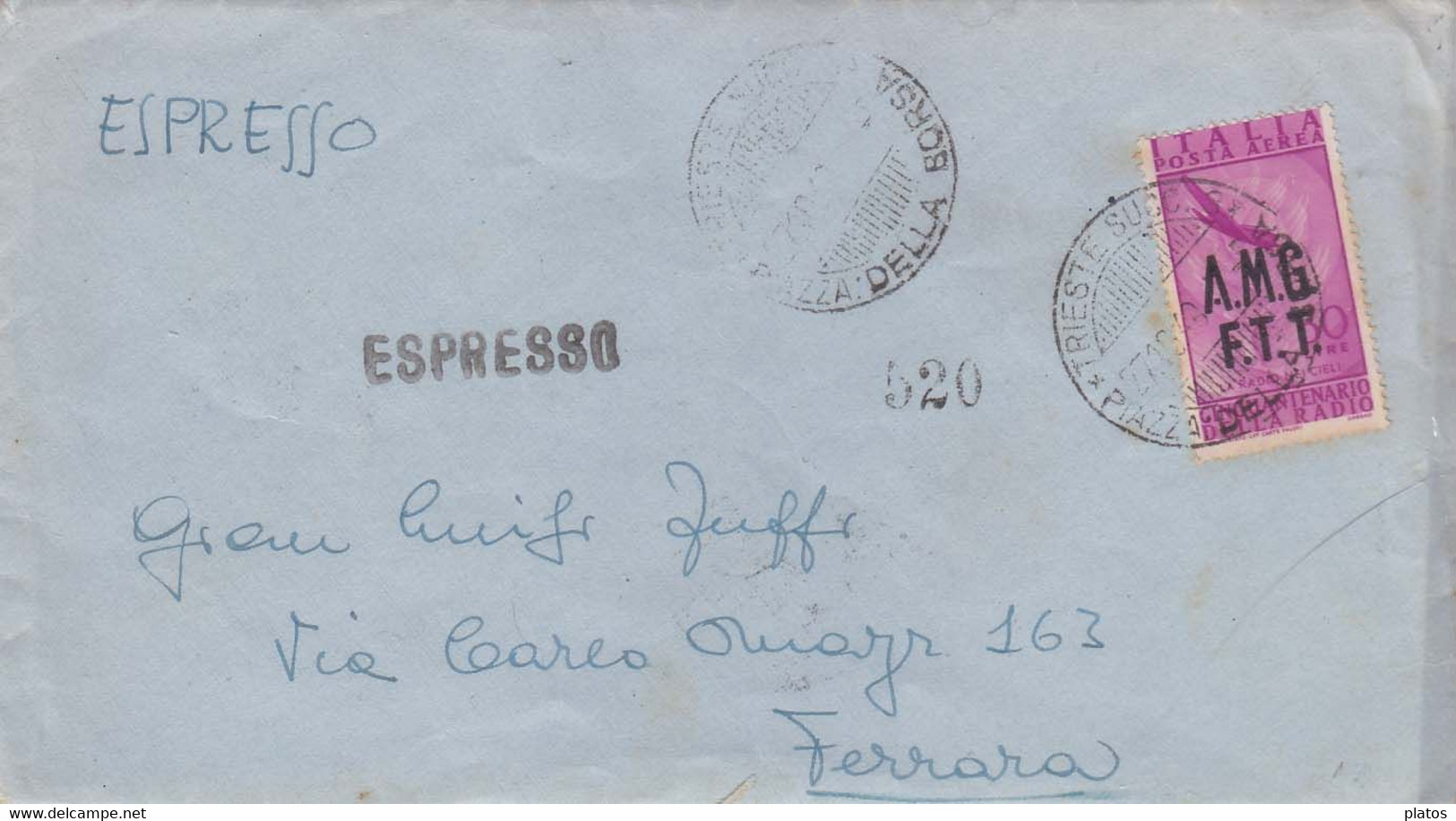 N - Lettera Espresso Da Trieste -   L.50 Radio - Storia Postale