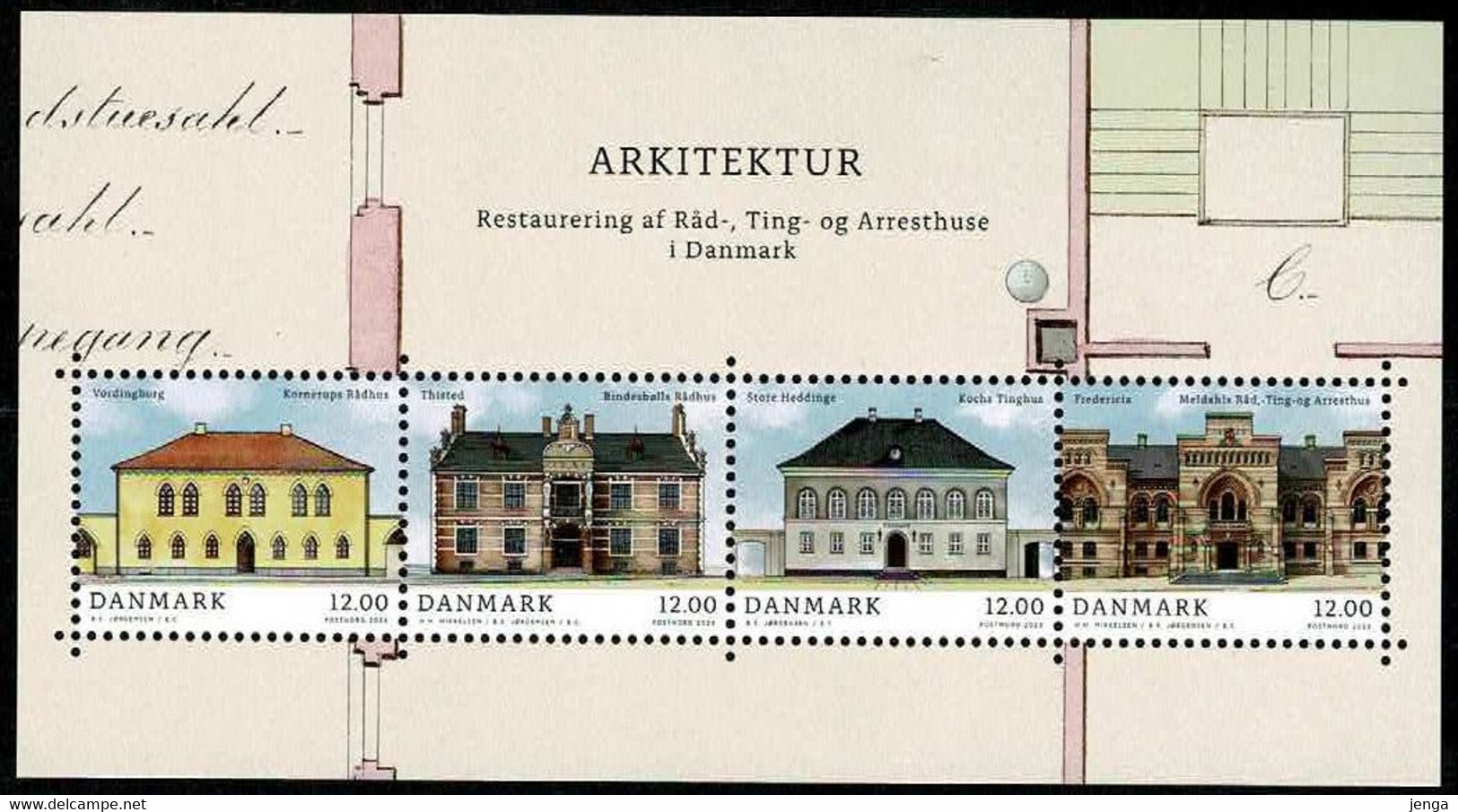 Denmark 2023. Architecture, Townhalls, Courthouses And Prisons; Souvenir Sheet; MNH(**). - Unused Stamps