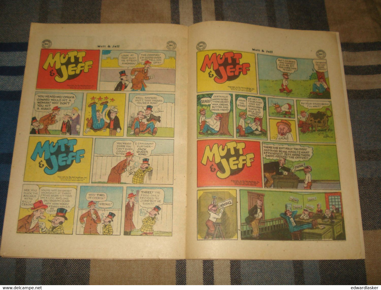 MUTT AND JEFF N°102 (comics VO) - Avril 1958 - DC - état Médiocre - DC