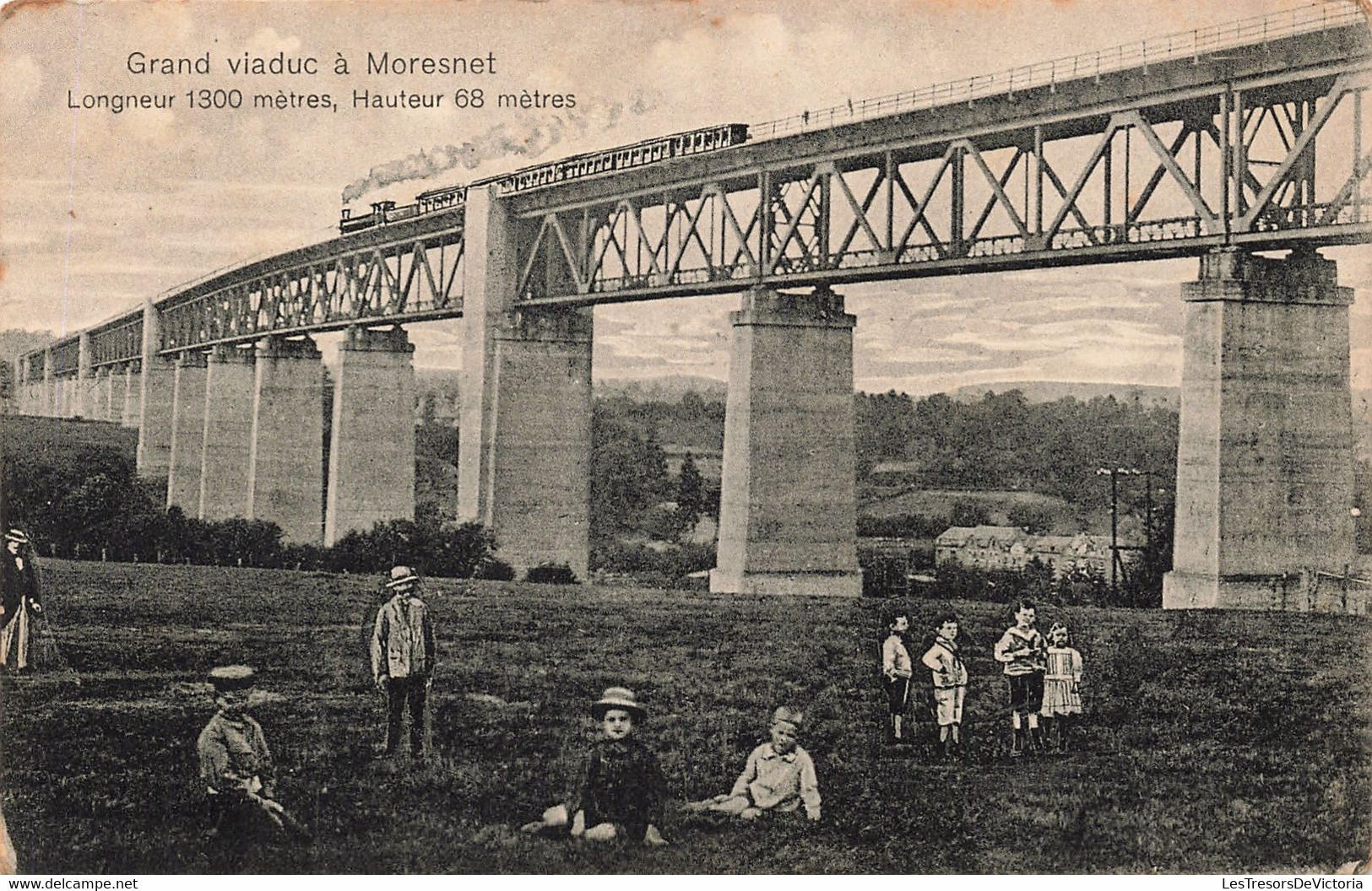 CPA - Belgique - Moresnet - Grand Viaduc à Moresnet - Phot. U. Verlag Fr. Zinzen - Train à Vapeur - Viaduc - Enfant - Plombières