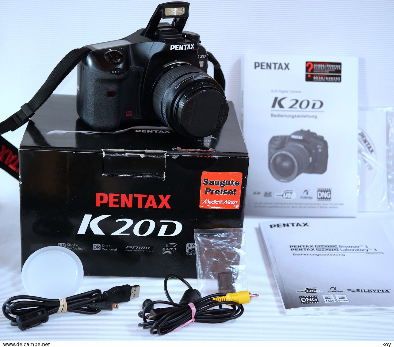 Pentax K20D Digitale 14,6-MP-Spiegelreflexkamera Schwarz Mit Objektiv 18–55 Mm Incl. Fototasche - Fototoestellen