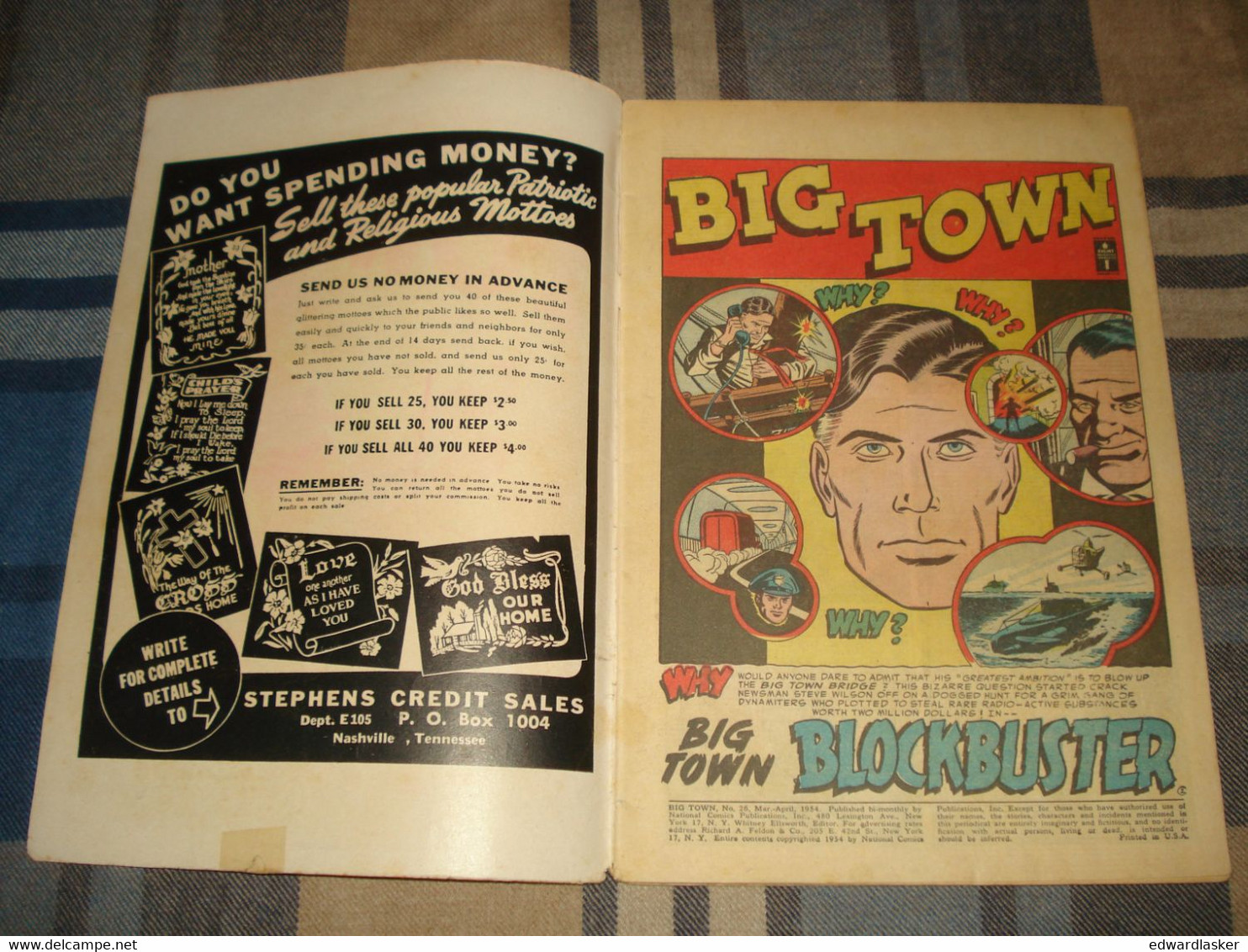 BIG TOWN N°26 (comics VO) - Mars 1954 - DC - Bon état - DC