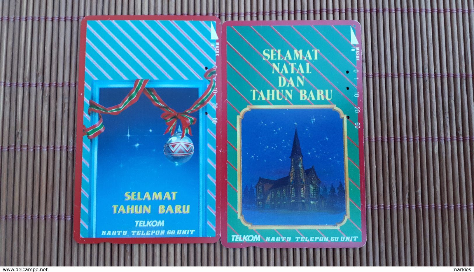 Christmas  2 Phonecards  Indonesia  Rare ! - Natale