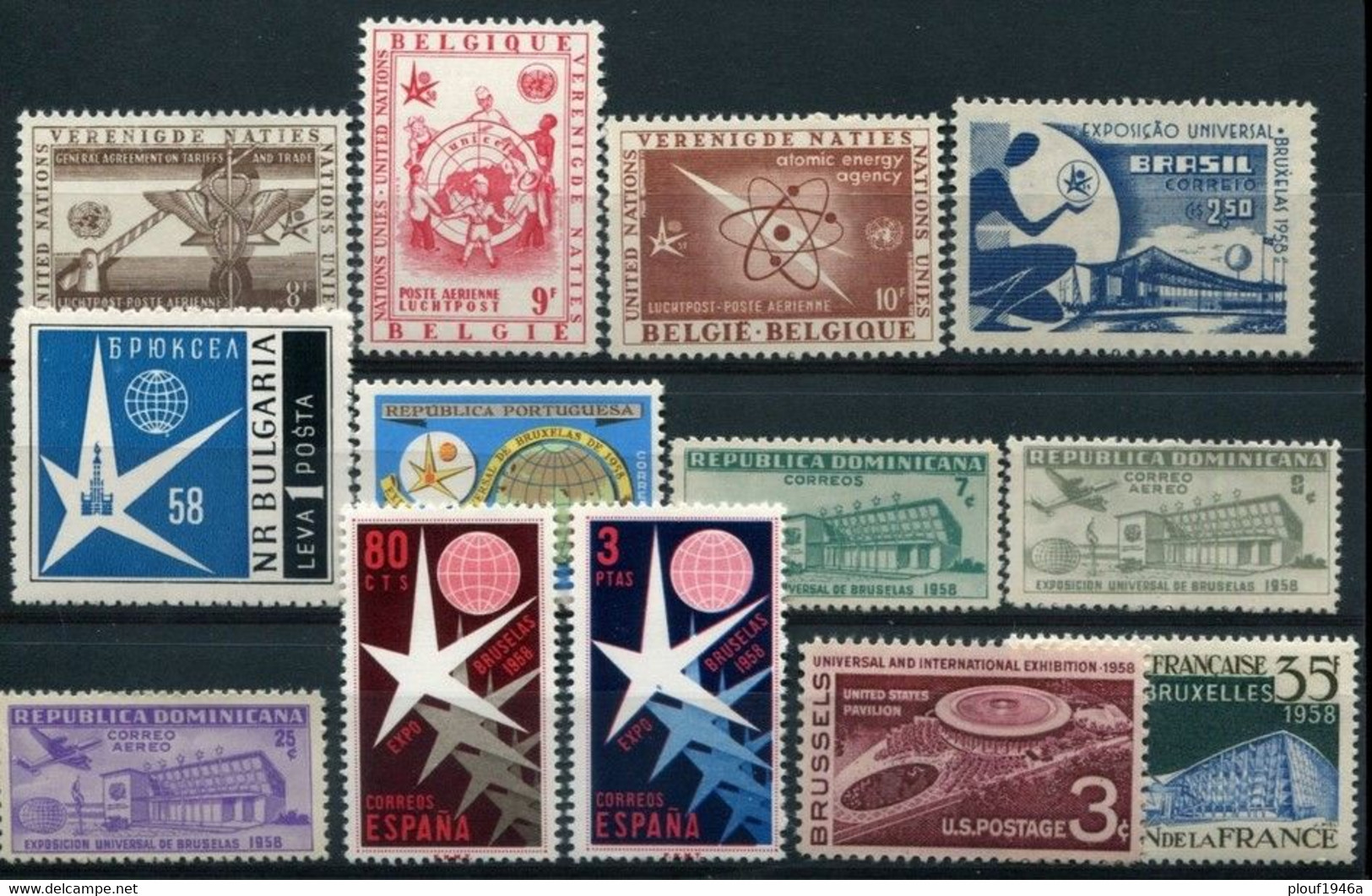 1958 - Collection Complète Expo 58 (**) Avec Poste Aérienne, Blocs Et 1 FDC Etats-Unis + Croatie 2018 (architecte) - 1958 – Brussel (België)