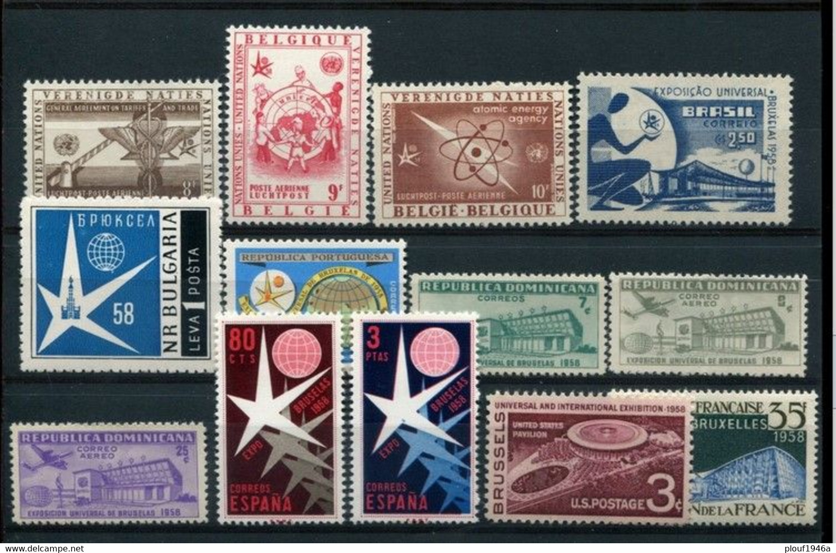 1958 - Collection Complète Expo 58 (**) Avec Poste Aérienne, Blocs Et 1 FDC Etats-Unis + Croatie 2018 (architecte) - 1958 – Bruselas (Bélgica)