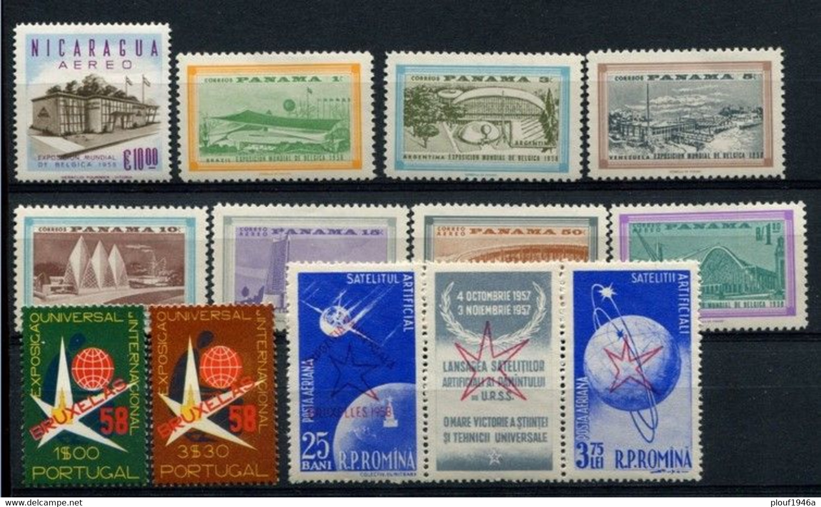 1958 - Collection complète Expo 58 (**) avec Poste aérienne, Blocs et 1 FDC Etats-Unis + Croatie 2018 (architecte)