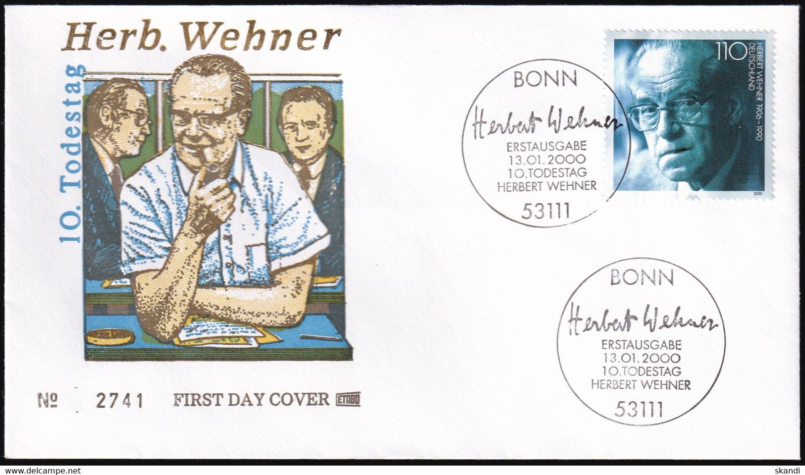 DEUTSCHLAND 2000 Mi-Nr. 2092 FDC - 1991-2000