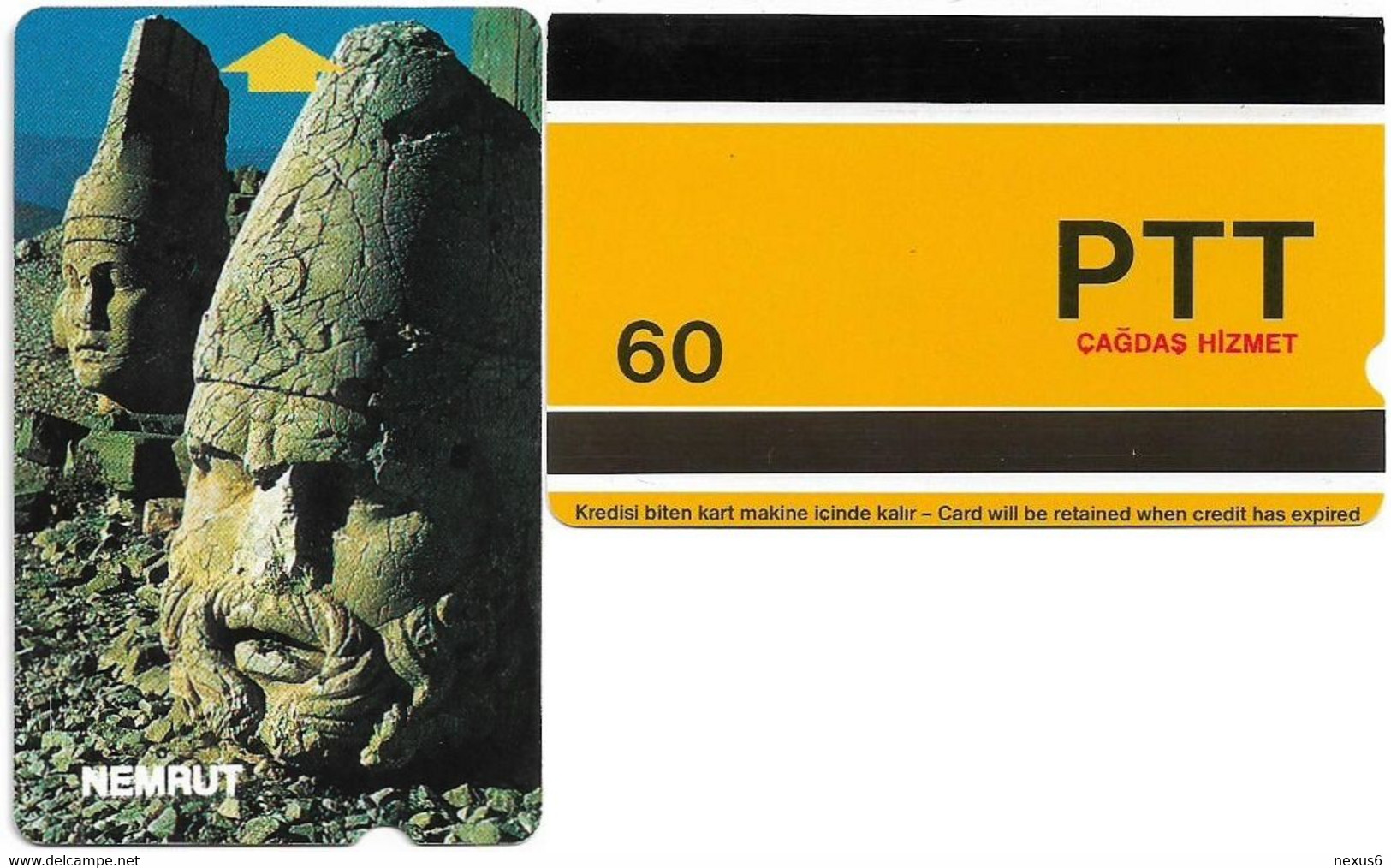 Turkey - Alcatel - PTT - 2nd Series (9mm) 1991-1992, S-23 - Nemrut Ruins, 60U, Used - Türkei