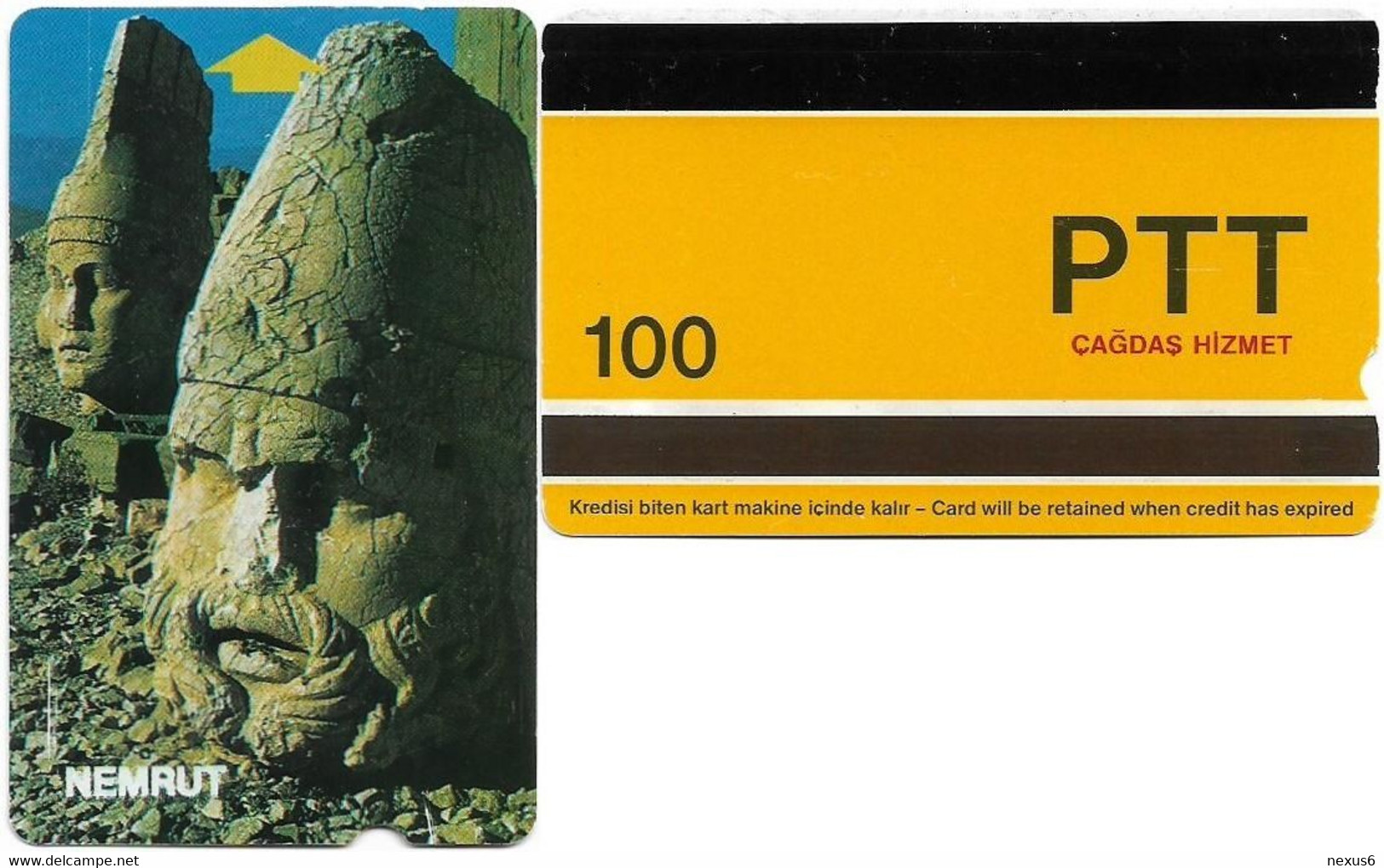 Turkey - Alcatel - PTT - 2nd Series (9mm) 1991-1992, S-24 - Nemrut Ruins, 100U, Used - Türkei