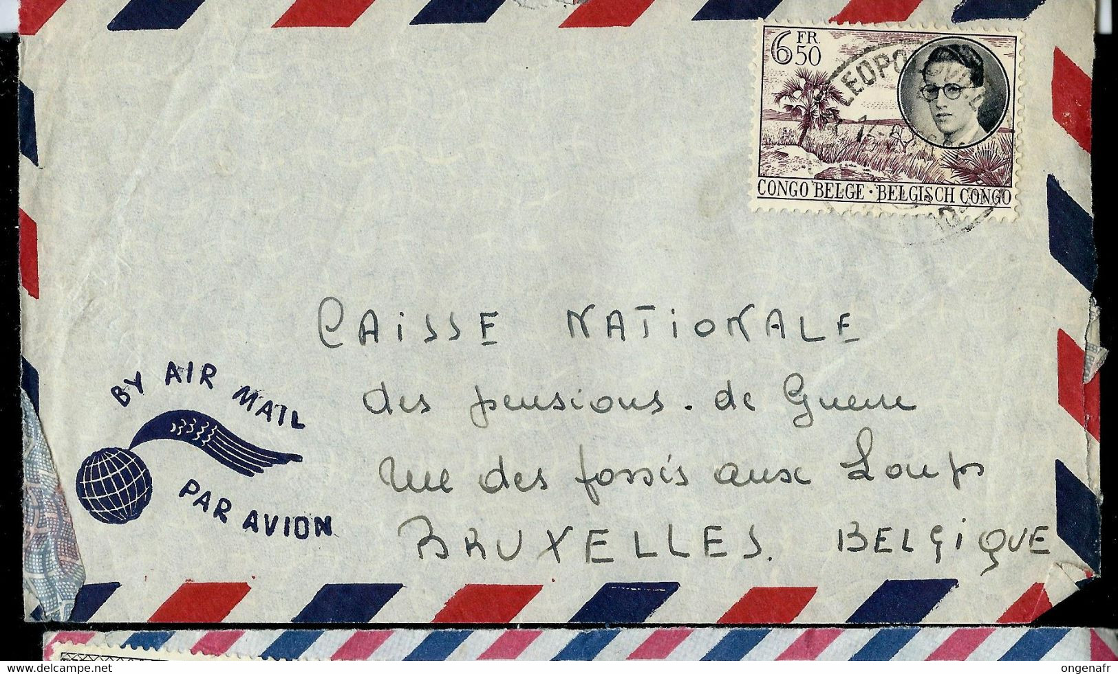 Lettre  Obl. LEOPLODVILLE 14/09/56 ( N° 332 Roi Baudouin) - Storia Postale