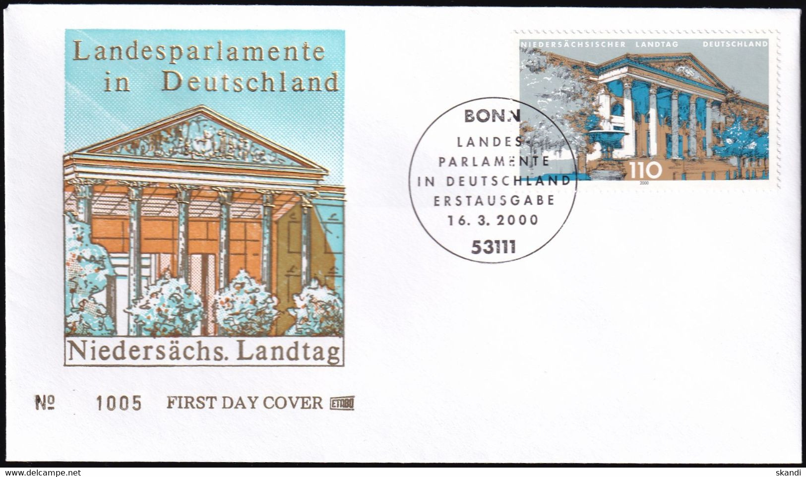 DEUTSCHLAND 2000 Mi-Nr. 2104 FDC - 1991-2000